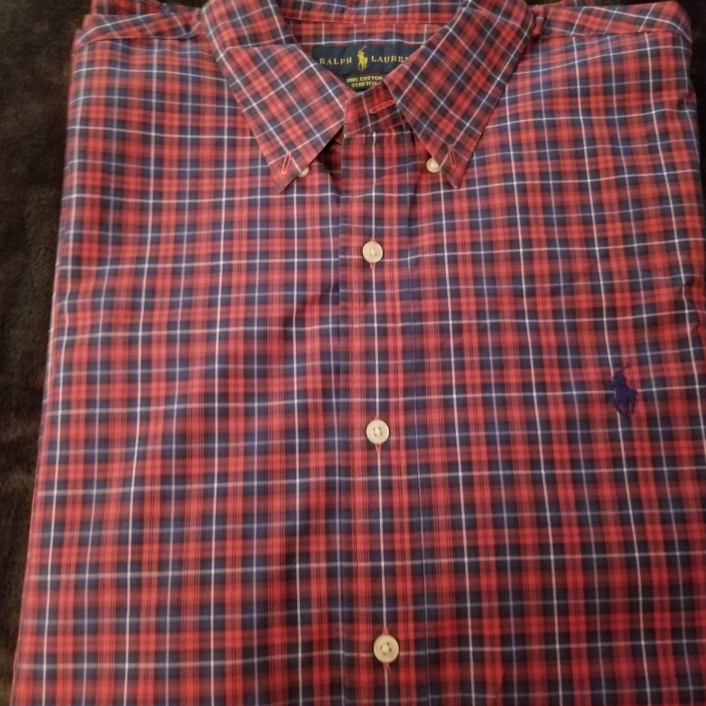Ralph Lauren Button Down LS Shirt XL Plaid